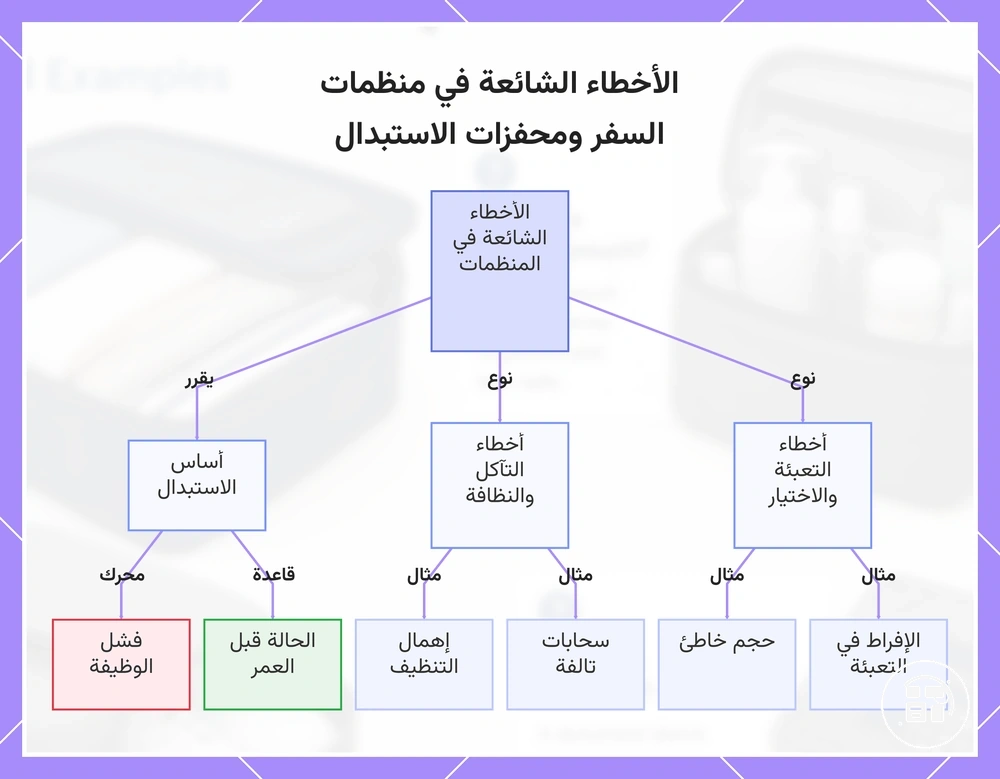 الأخطاء الشائعة في منظمات السفر ومحفزات الاستبدال