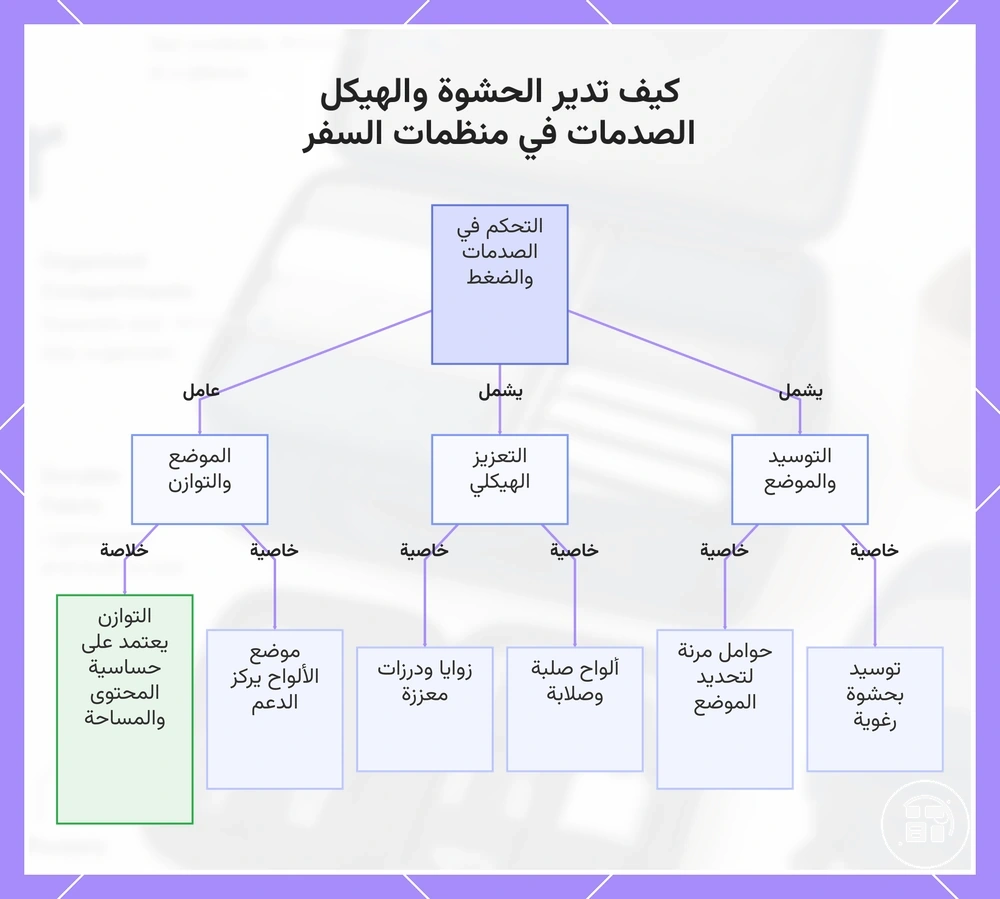 كيف تدير الحشوة والهيكل الصدمات في منظمات السفر