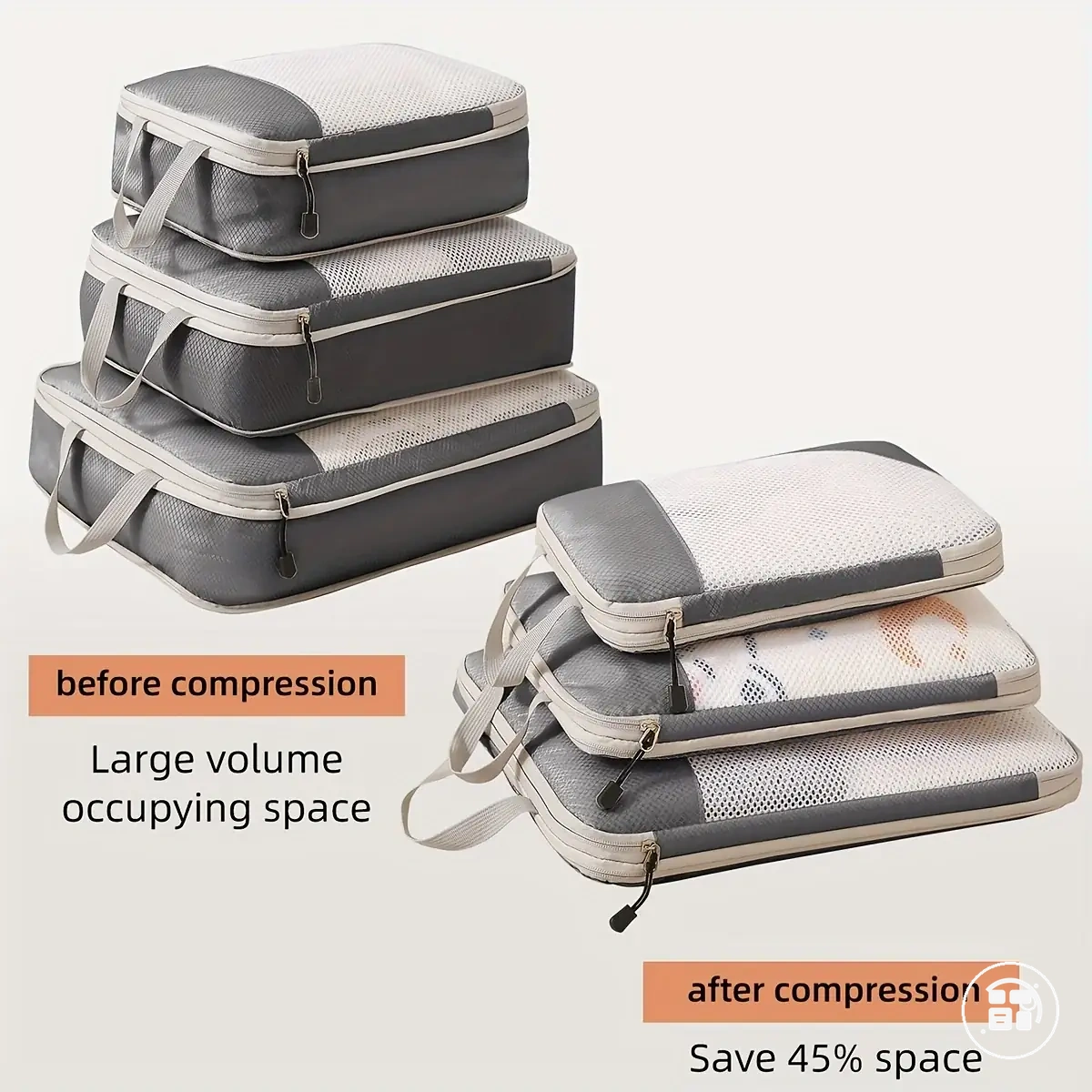 Set aus drei Kompressions-Packwürfeln für Handgepäck-Basics