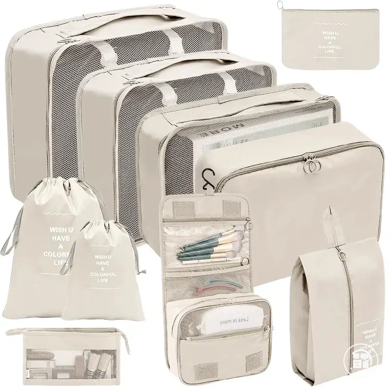 Organizer-Set mit Packwürfeln und Aufbewahrungsbeuteln für Gepäck