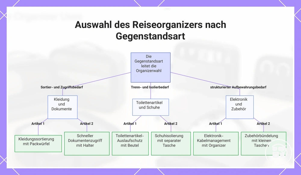 Auswahl des Reiseorganizers nach Gegenstandsart