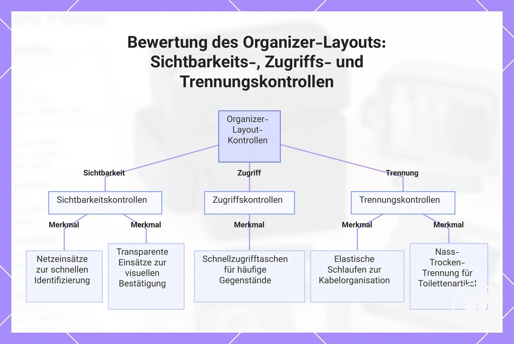 Bewertung des Organizer-Layouts: Sichtbarkeits-, Zugriffs- und Trennungskontrollen