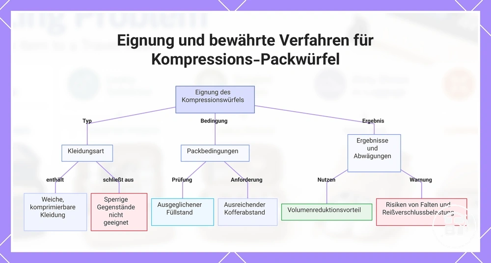 Eignung und bewährte Verfahren für Kompressions-Packwürfel