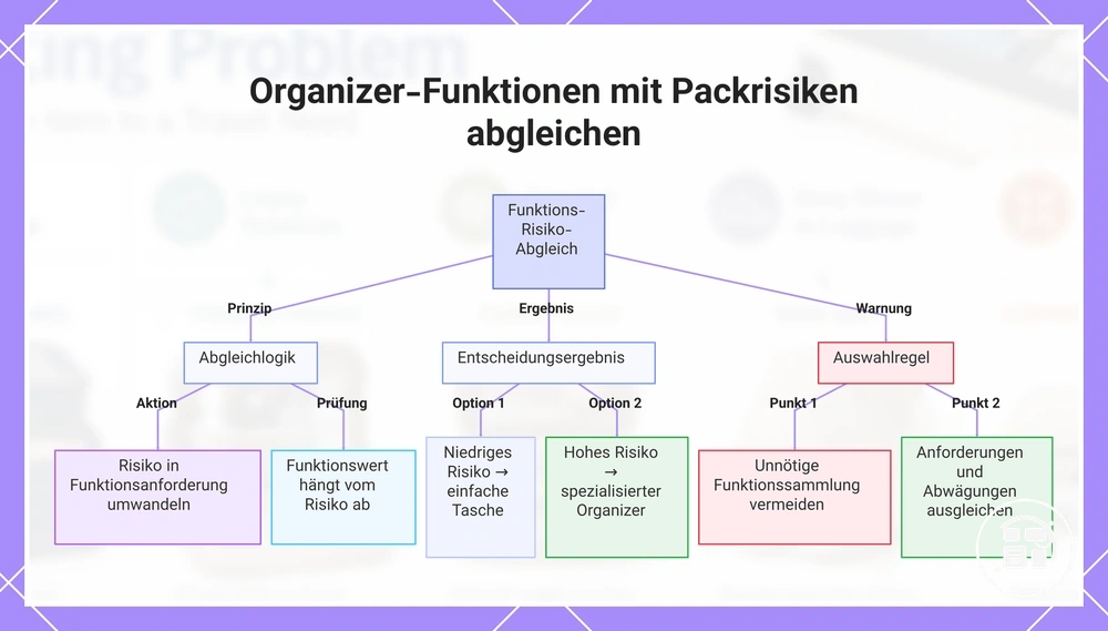 Organizer-Funktionen mit Packrisiken abgleichen