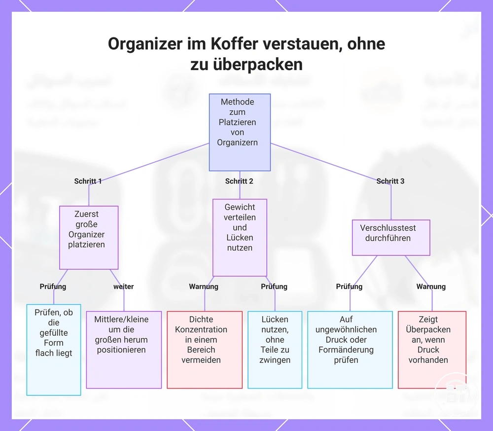 Organizer im Koffer verstauen, ohne zu überpacken