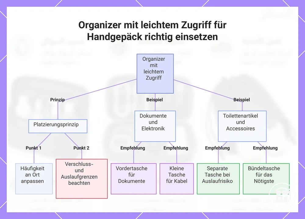 Organizer mit leichtem Zugriff für Handgepäck richtig einsetzen