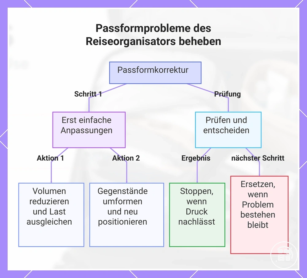Passformprobleme des Reiseorganisators beheben