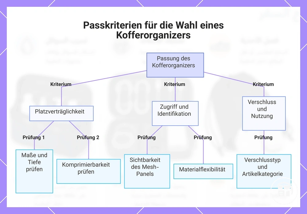 Passkriterien für die Wahl eines Kofferorganizers