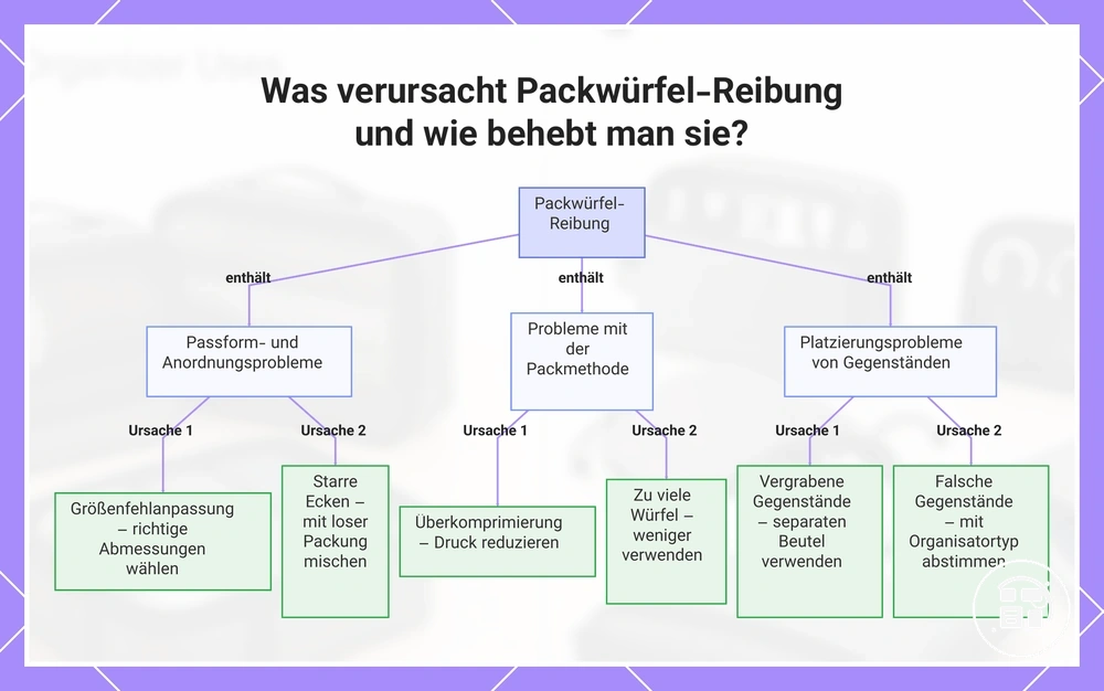 Was verursacht Packwürfel-Reibung und wie behebt man sie?