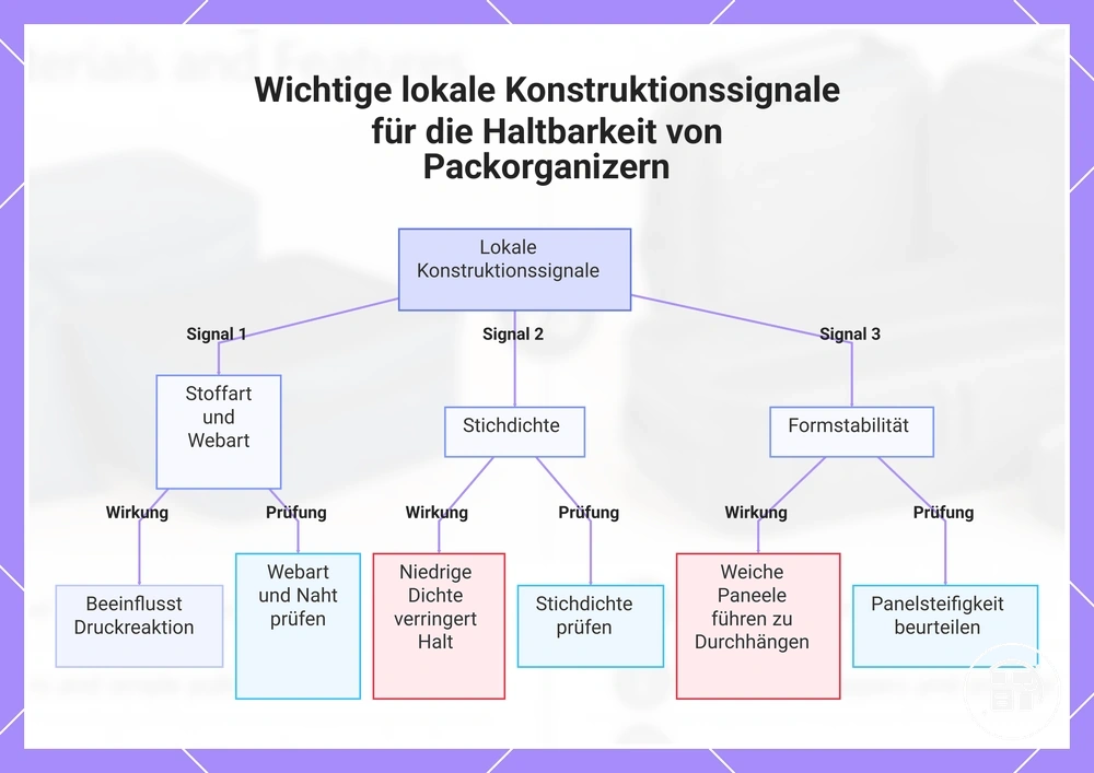 Wichtige lokale Konstruktionssignale für die Haltbarkeit von Packorganizern