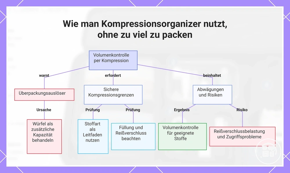 Wie man Kompressionsorganizer nutzt, ohne zu viel zu packen