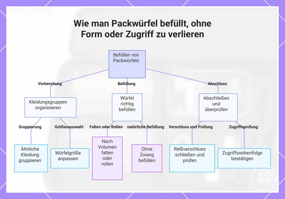 Wie man Packwürfel befüllt, ohne Form oder Zugriff zu verlieren