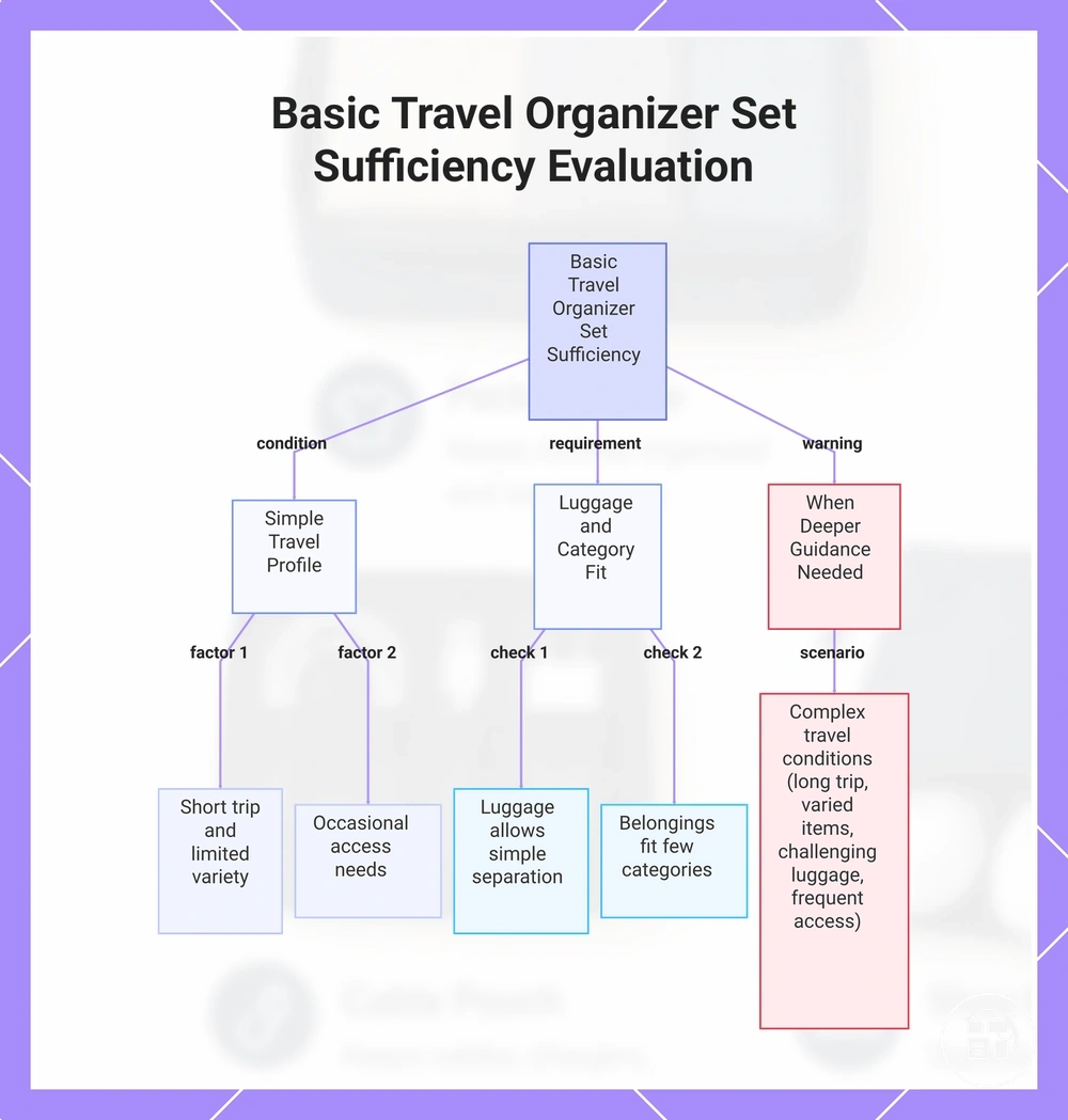 Basic Travel Organizer Set Sufficiency Evaluation