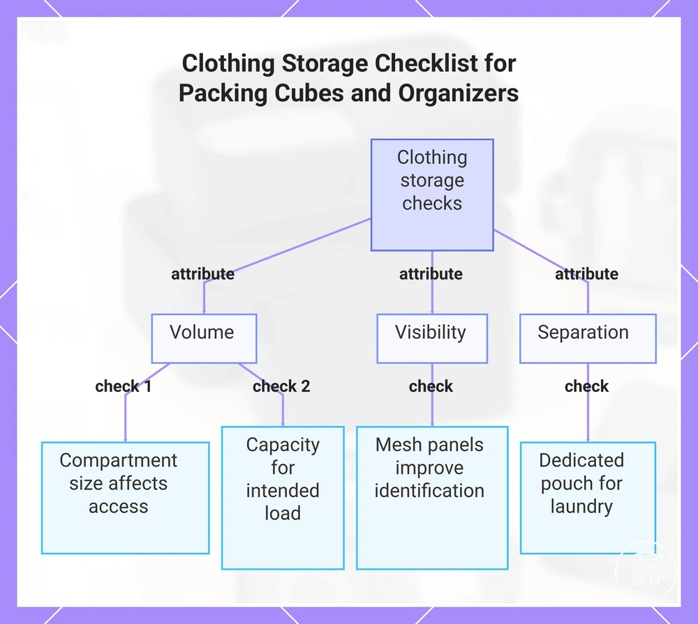 Clothing Storage Checklist for Packing Cubes and Organizers