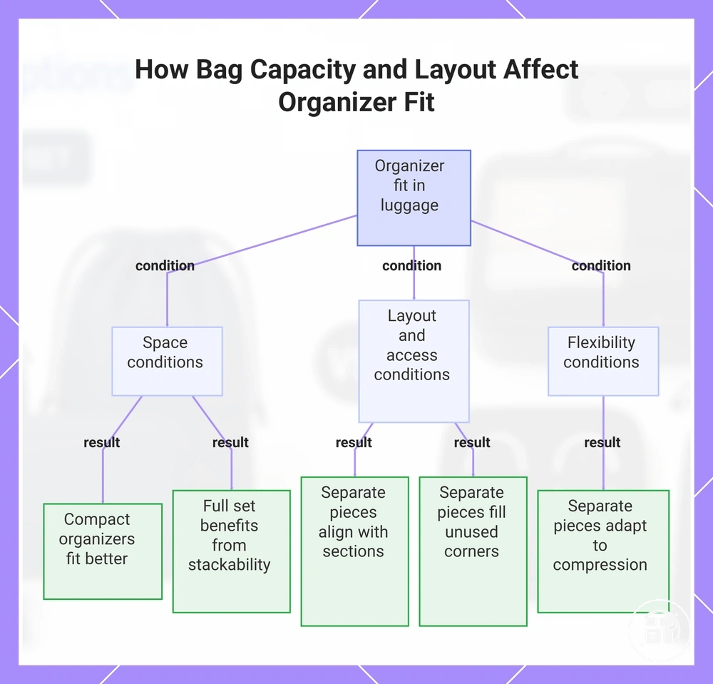 How Bag Capacity and Layout Affect Organizer Fit