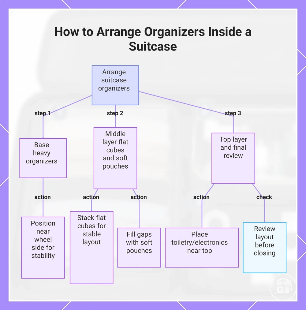 How to Arrange Organizers Inside a Suitcase