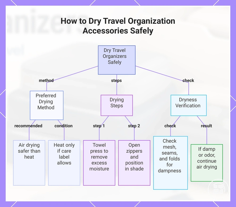 How to Dry Travel Organization Accessories Safely