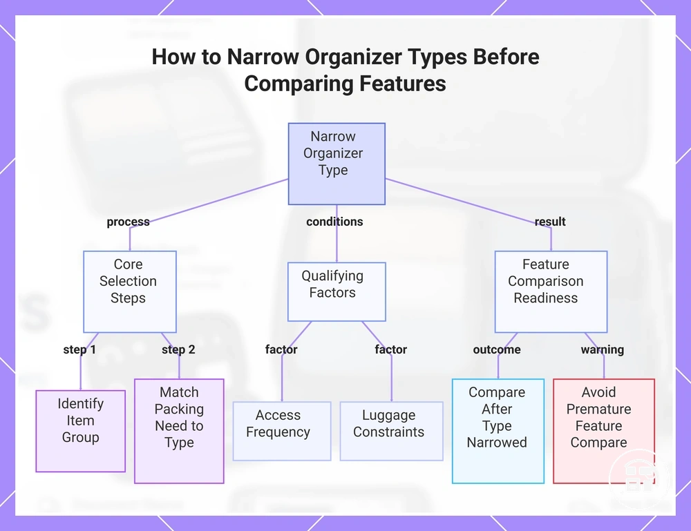 How to Narrow Organizer Types Before Comparing Features