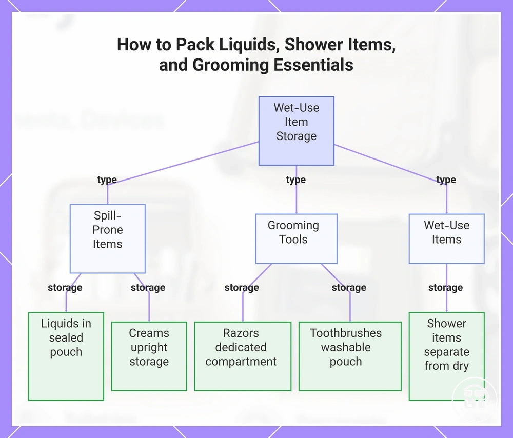 How to Pack Liquids, Shower Items, and Grooming Essentials