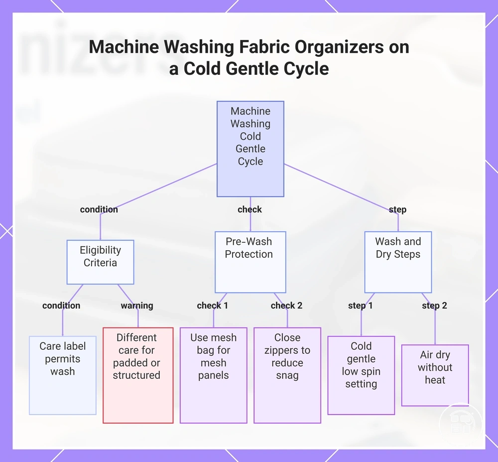 Machine Washing Fabric Organizers on a Cold Gentle Cycle