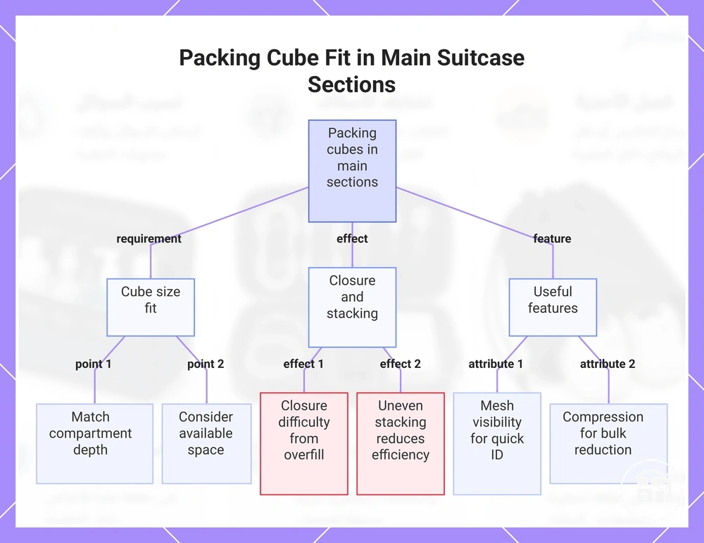 Packing Cube Fit in Main Suitcase Sections
