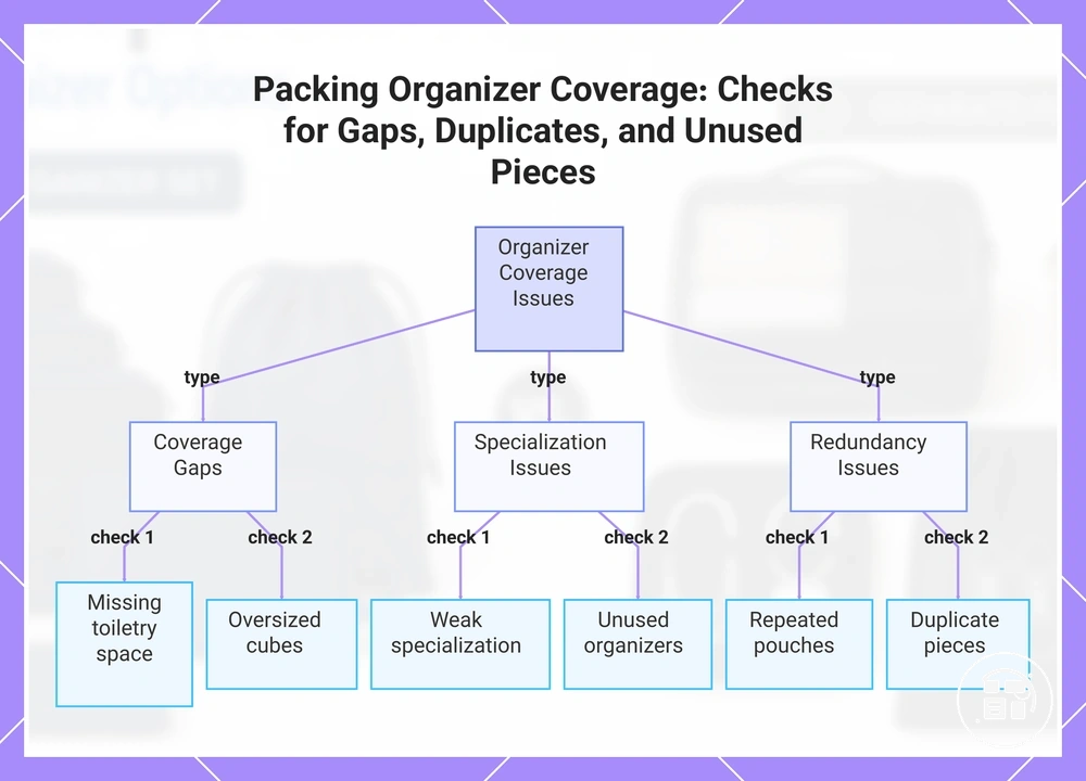 Packing Organizer Coverage: Checks for Gaps, Duplicates, and Unused Pieces