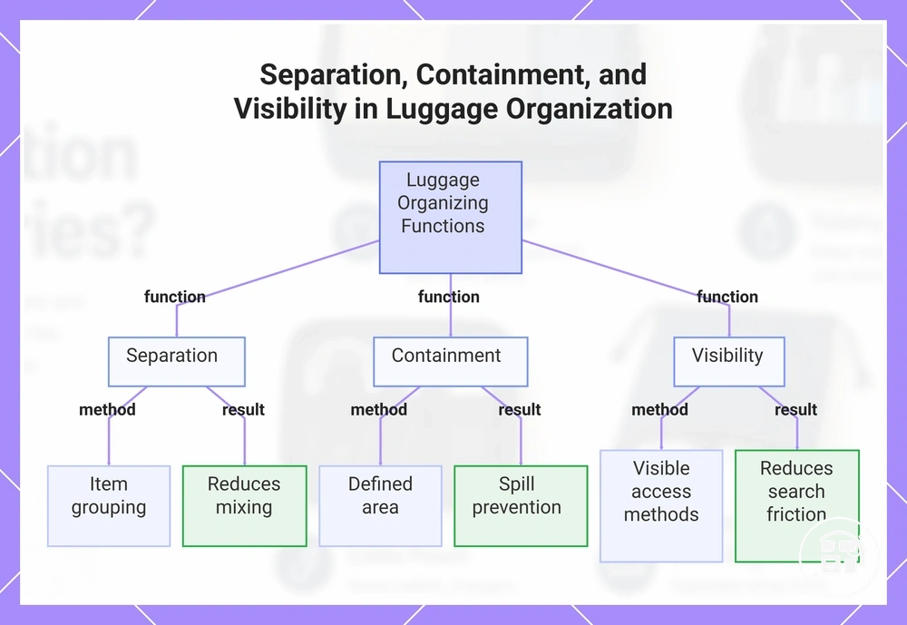 Separation, Containment, and Visibility in Luggage Organization