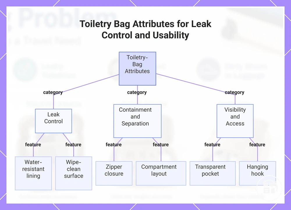 Toiletry Bag Attributes for Leak Control and Usability