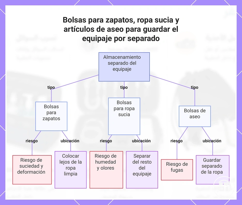 Bolsas para zapatos, ropa sucia y artículos de aseo para guardar el equipaje por separado