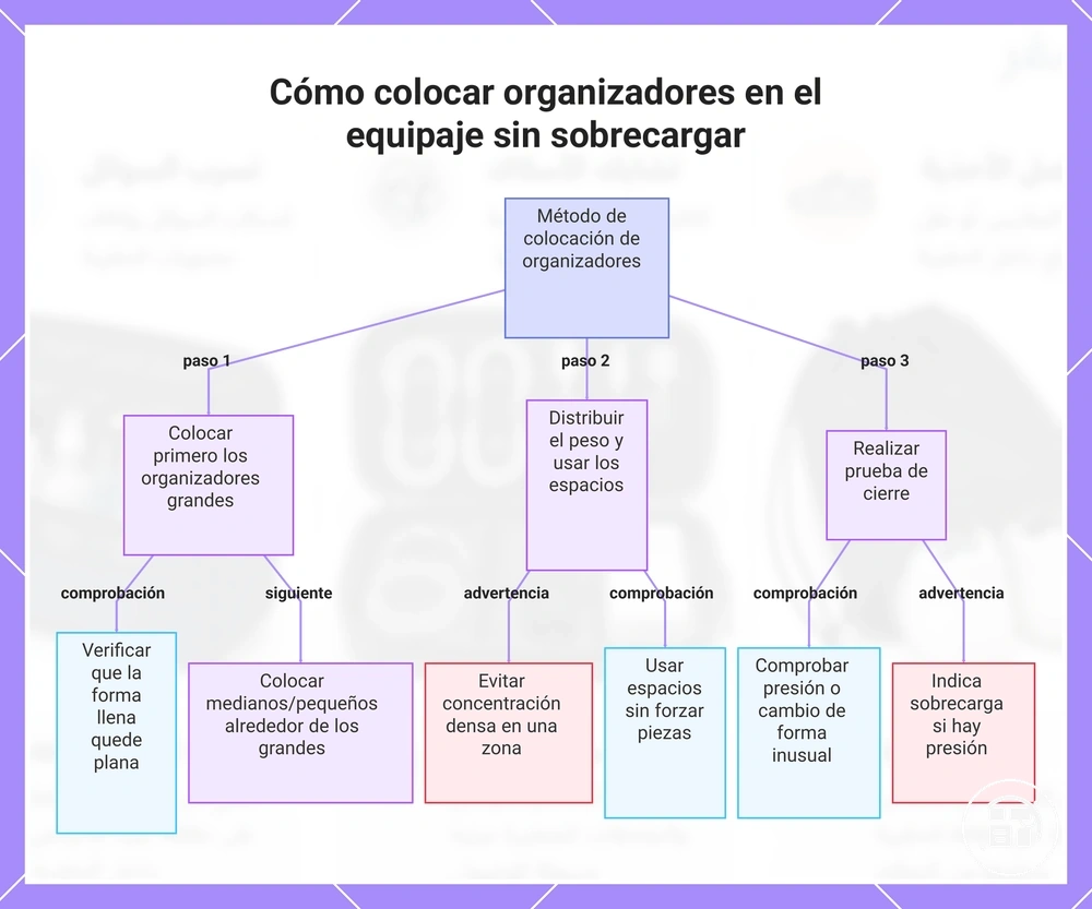 Cómo colocar organizadores en el equipaje sin sobrecargar