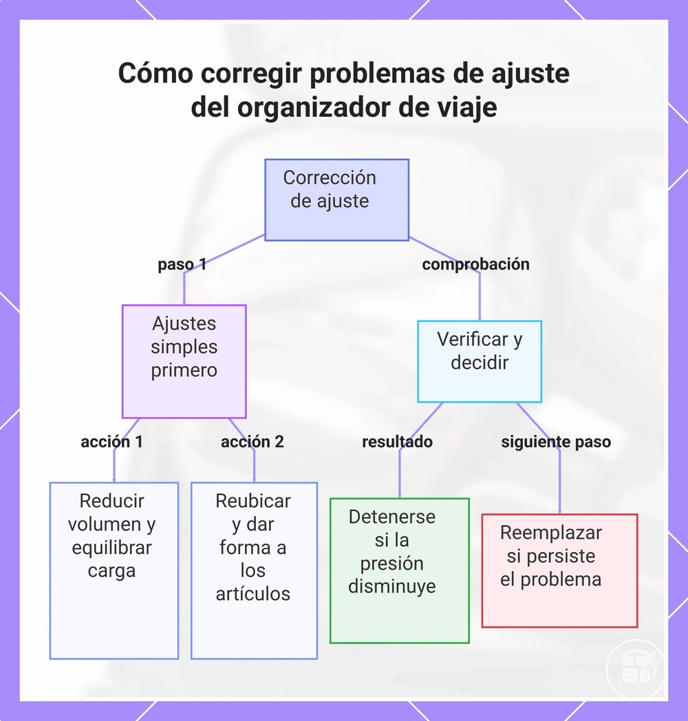 Cómo corregir problemas de ajuste del organizador de viaje