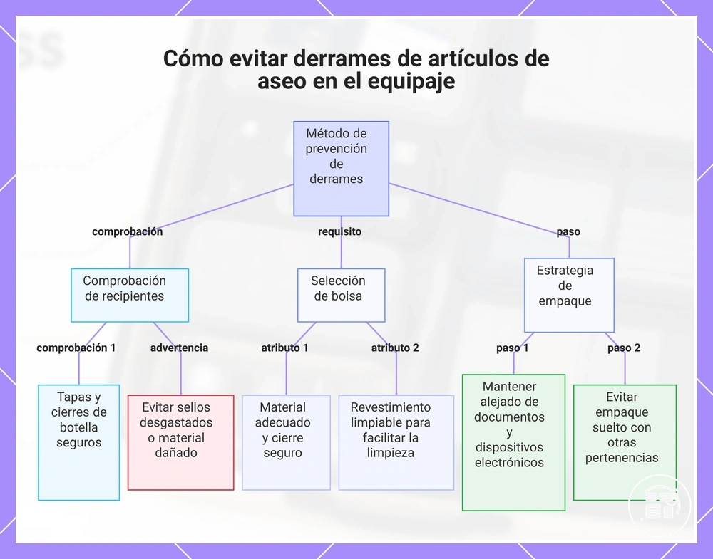 Cómo evitar derrames de artículos de aseo en el equipaje