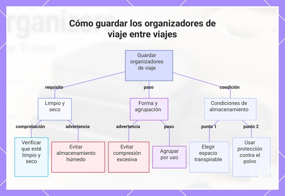 Cómo guardar los organizadores de viaje entre viajes