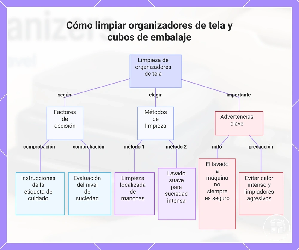 Cómo limpiar organizadores de tela y cubos de embalaje