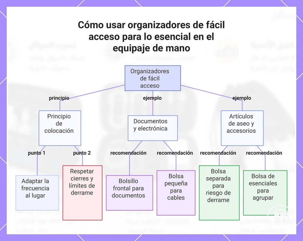 Cómo usar organizadores de fácil acceso para lo esencial en el equipaje de mano