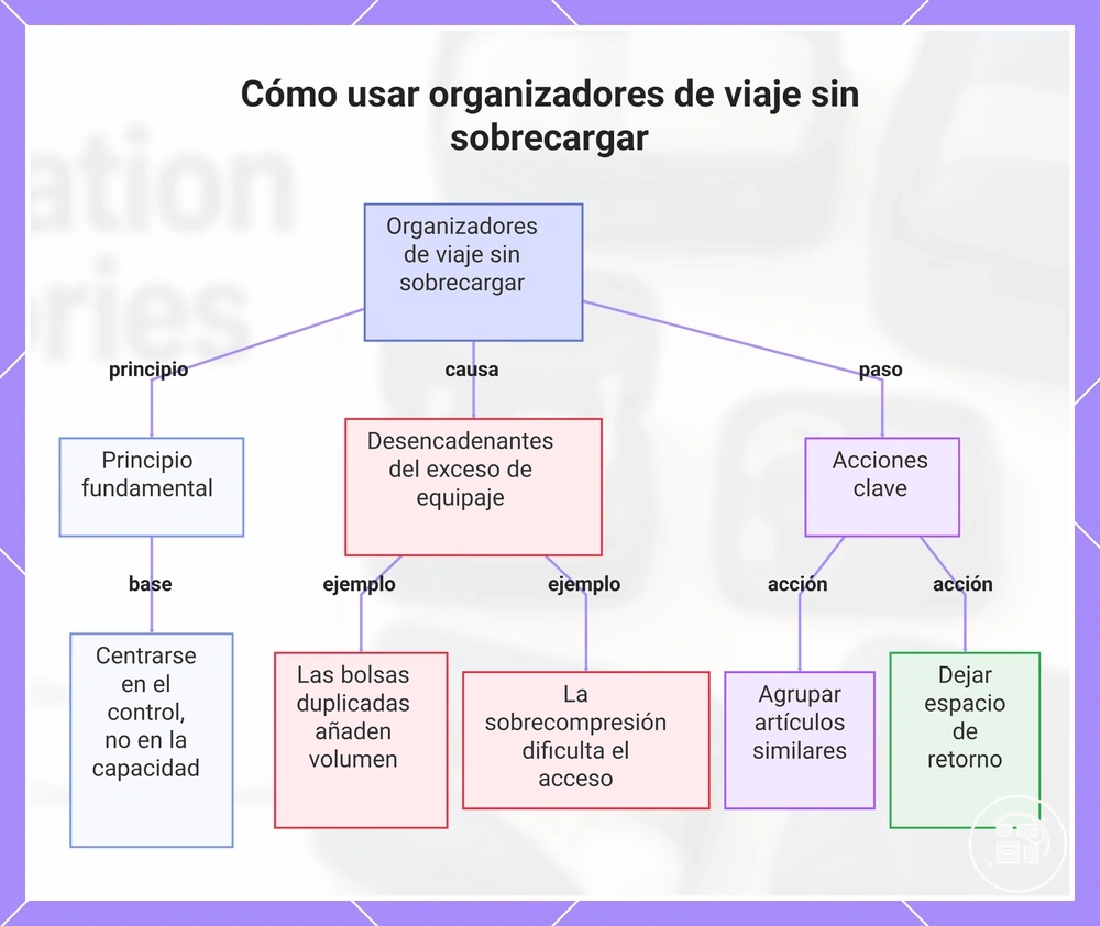 Cómo usar organizadores de viaje sin sobrecargar