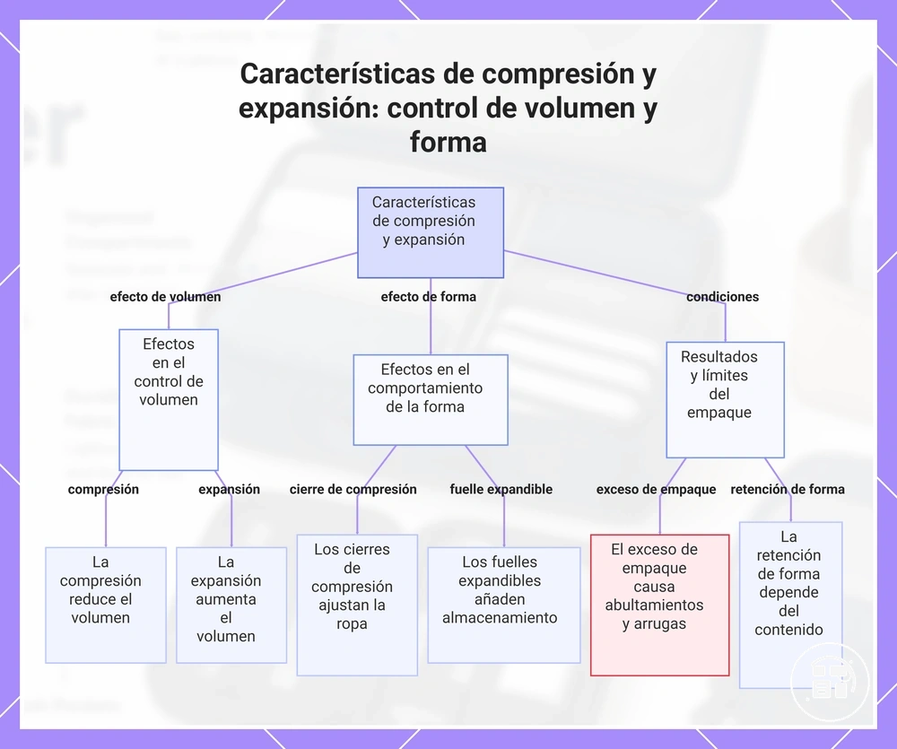 Características de compresión y expansión: control de volumen y forma