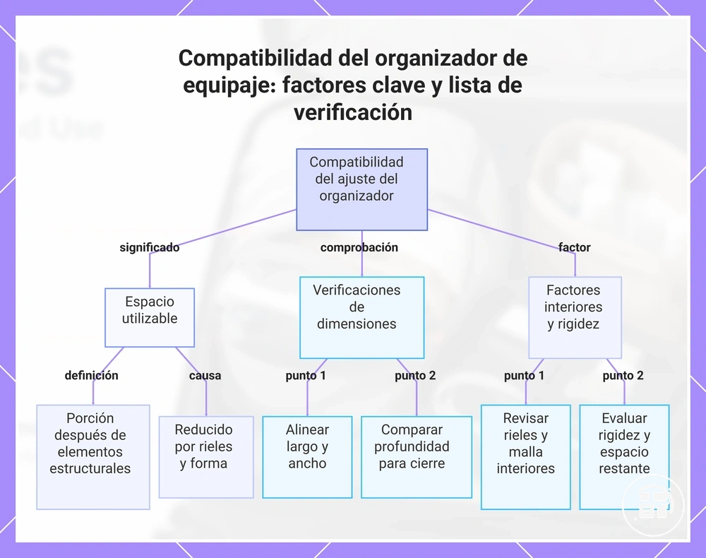 Compatibilidad del organizador de equipaje: factores clave y lista de verificación