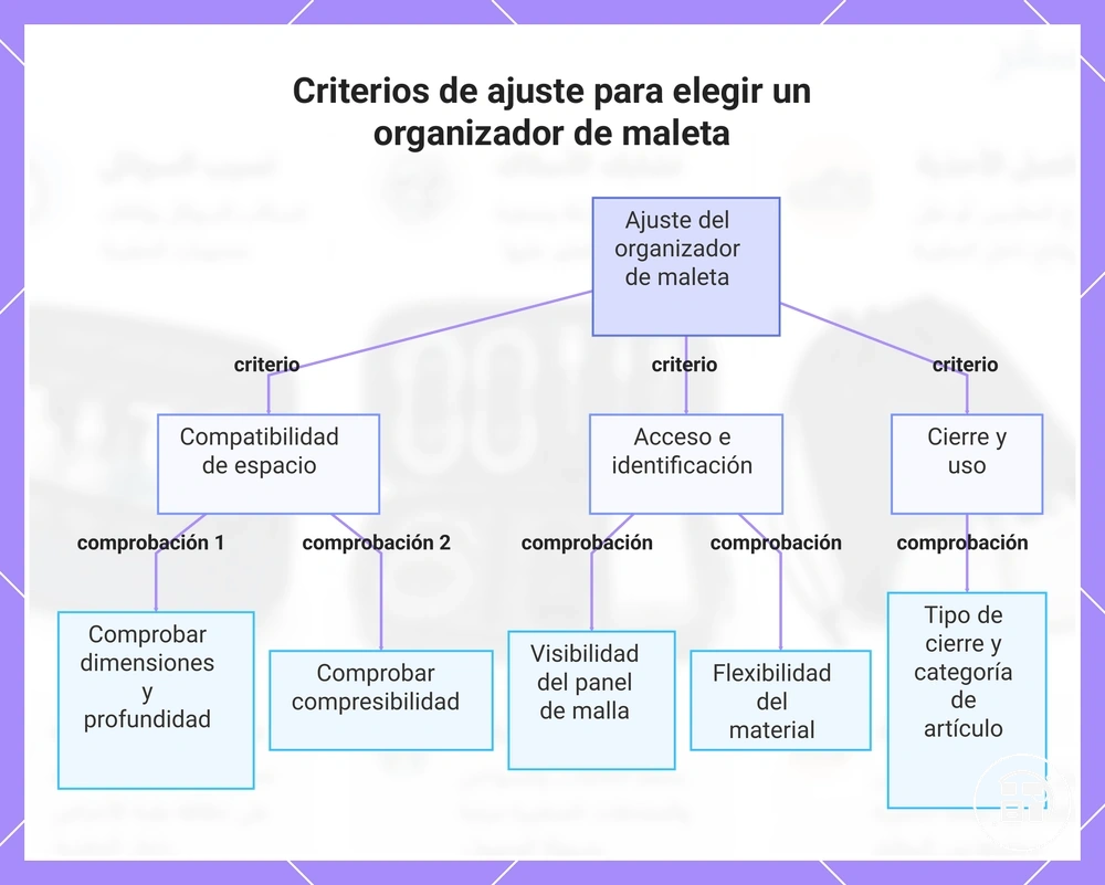 Criterios de ajuste para elegir un organizador de maleta