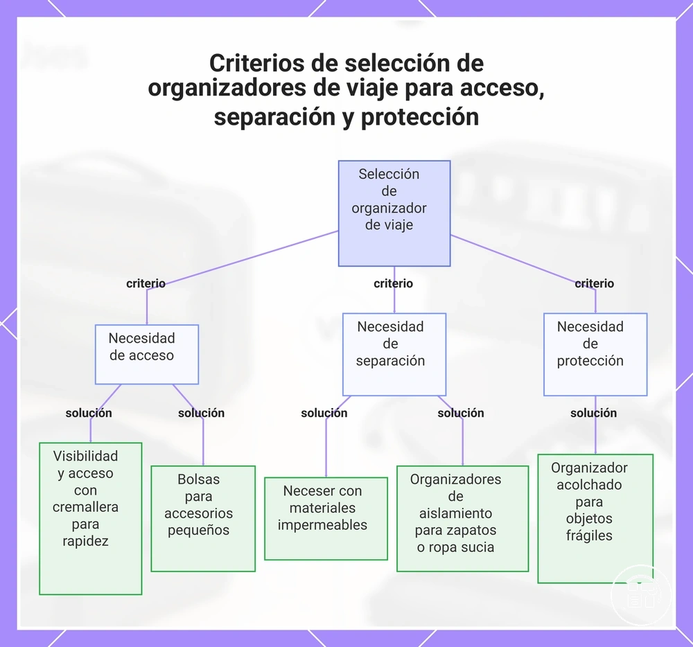 Criterios de selección de organizadores de viaje para acceso, separación y protección