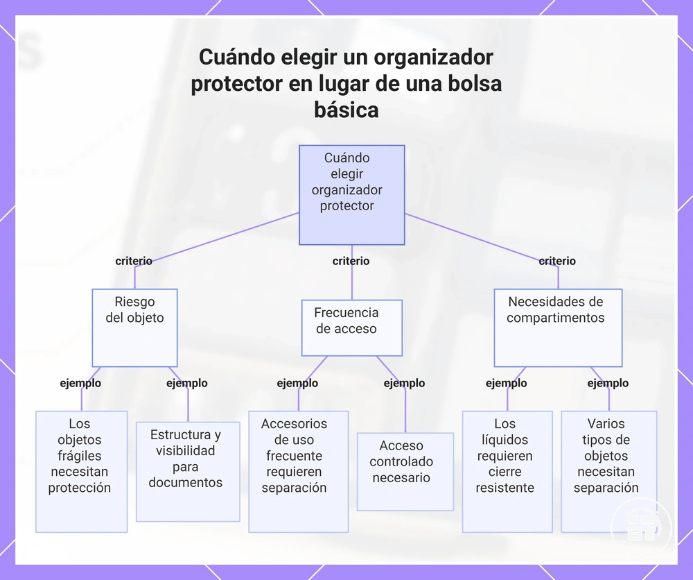 Cuándo elegir un organizador protector en lugar de una bolsa básica