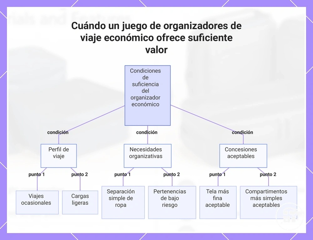 Cuándo un juego de organizadores de viaje económico ofrece suficiente valor