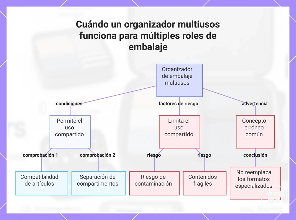 Cuándo un organizador multiusos funciona para múltiples roles de embalaje