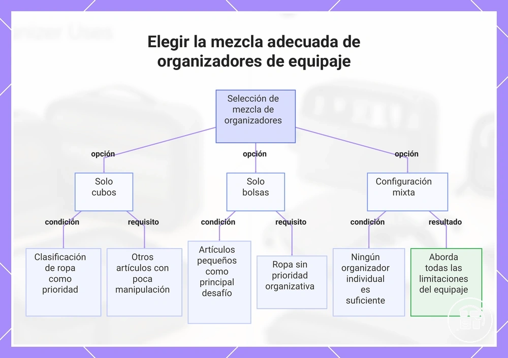 Elegir la mezcla adecuada de organizadores de equipaje