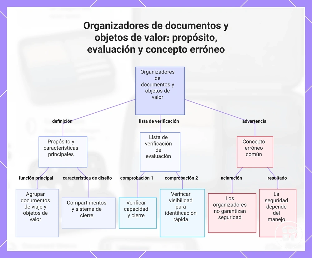 Organizadores de documentos y objetos de valor: propósito, evaluación y concepto erróneo