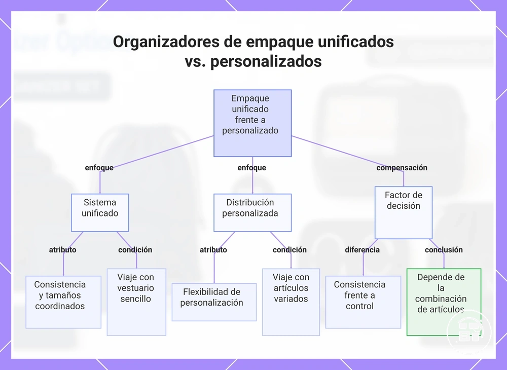 Organizadores de empaque unificados vs. personalizados