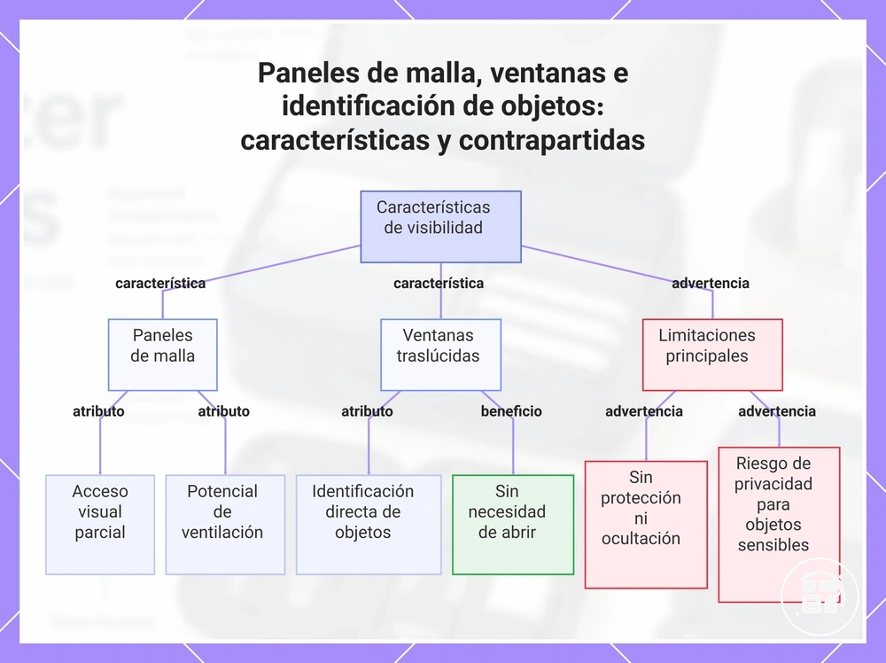 Paneles de malla, ventanas e identificación de objetos: características y contrapartidas