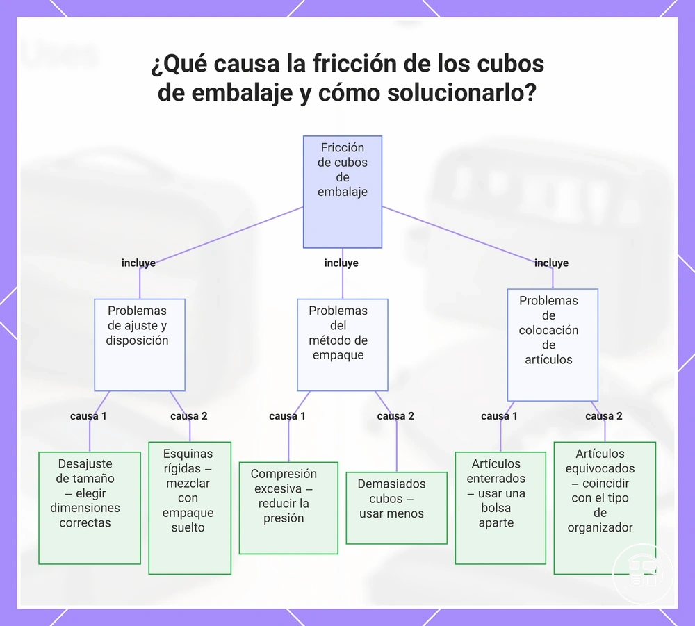 ¿Qué causa la fricción de los cubos de embalaje y cómo solucionarlo?
