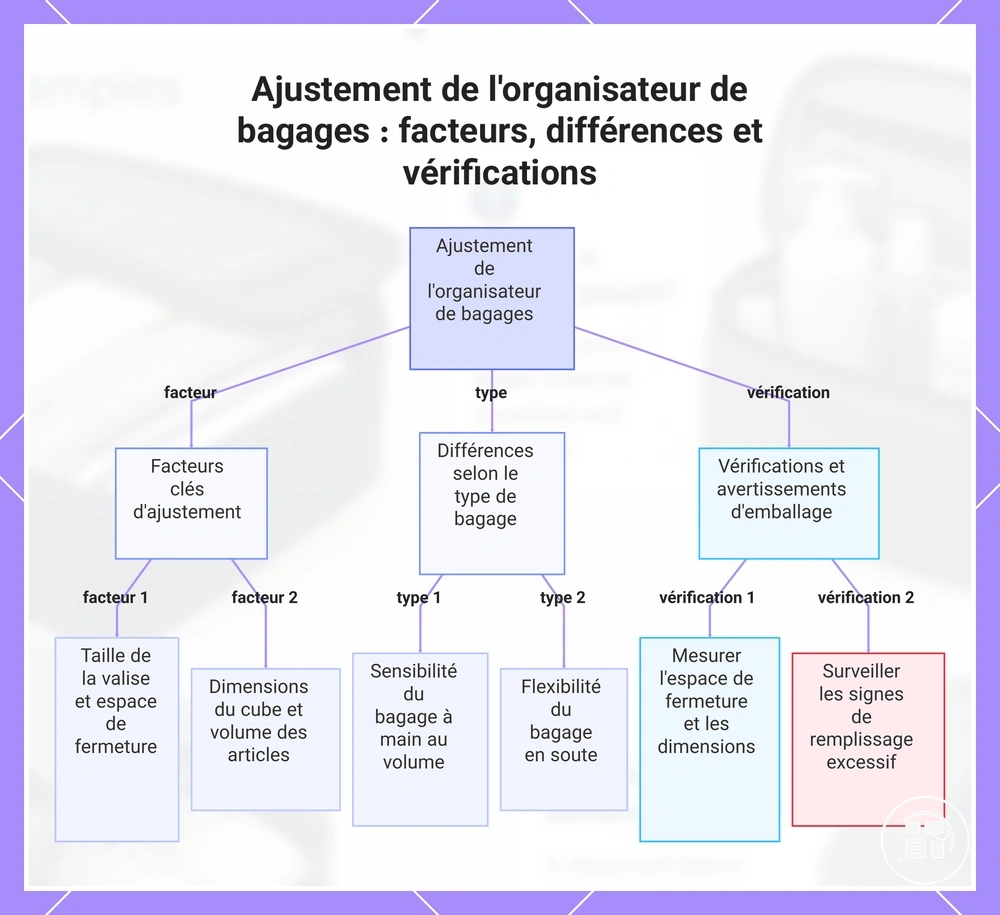 Ajustement de l'organisateur de bagages : facteurs, différences et vérifications