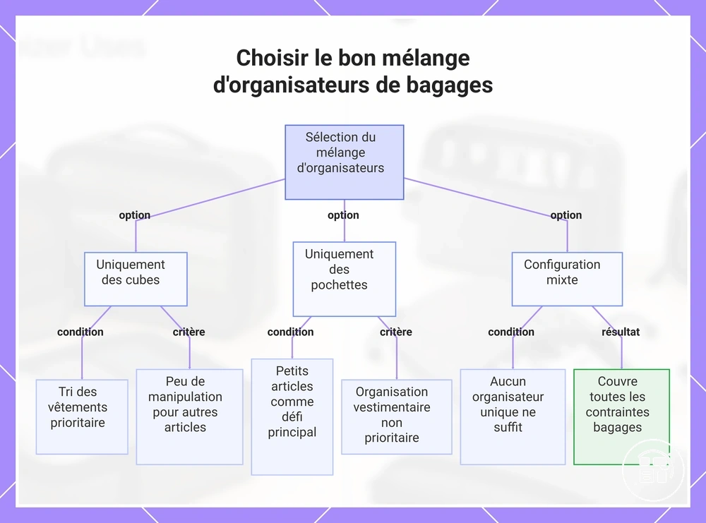 Choisir le bon mélange d'organisateurs de bagages